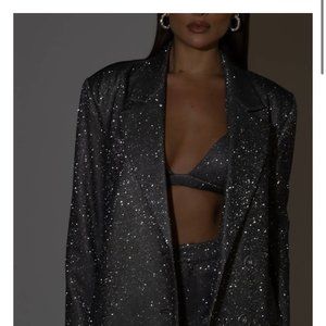 SLA the label grey paloma blazer and matching bralette (NEVER WORN)